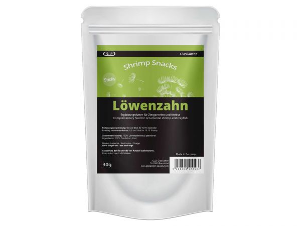 GlasGarten - Garnelenfutter Shrimp Snacks Löwenzahn, 30g